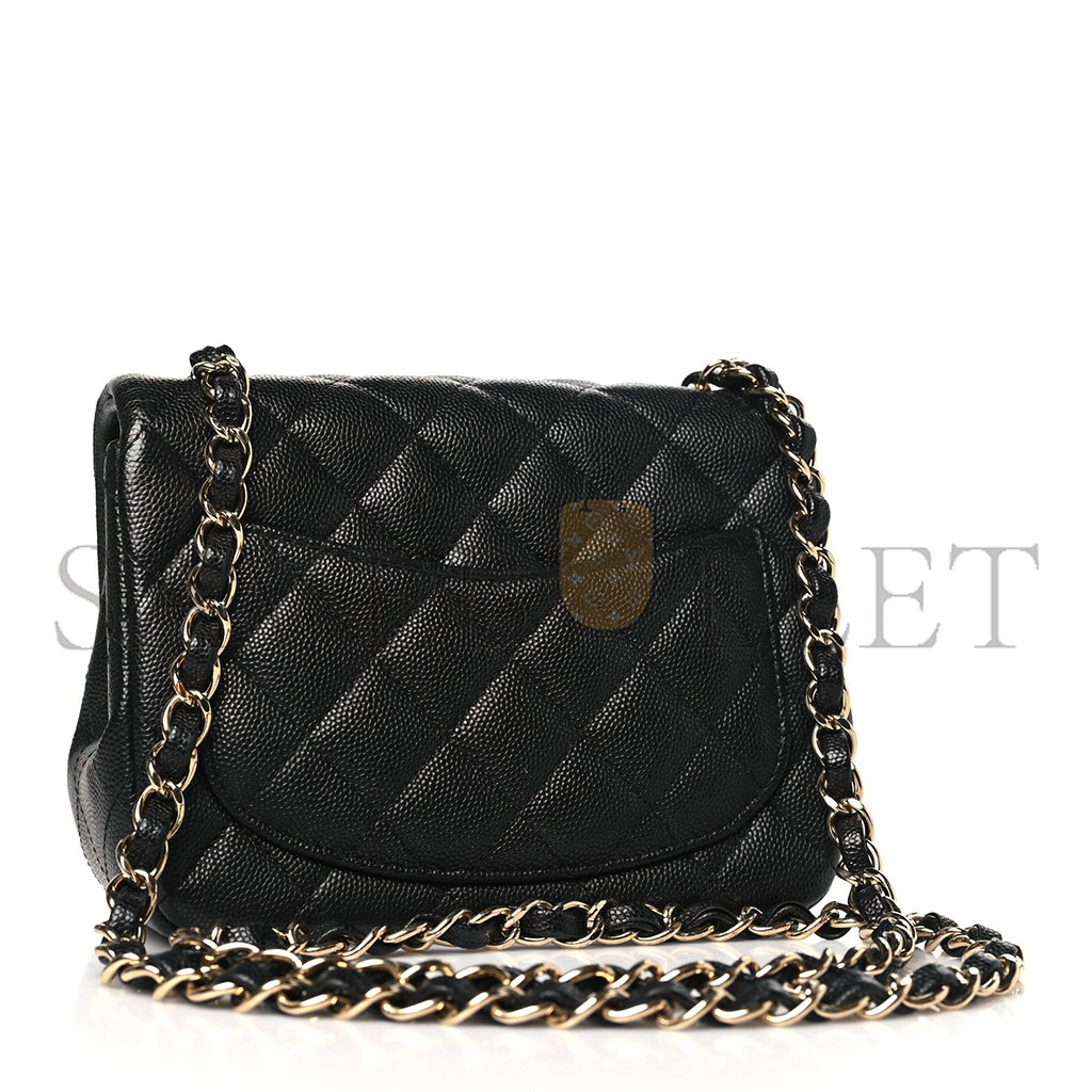 Ch*el master classic flap mini square fat black (17*13.5*8cm)